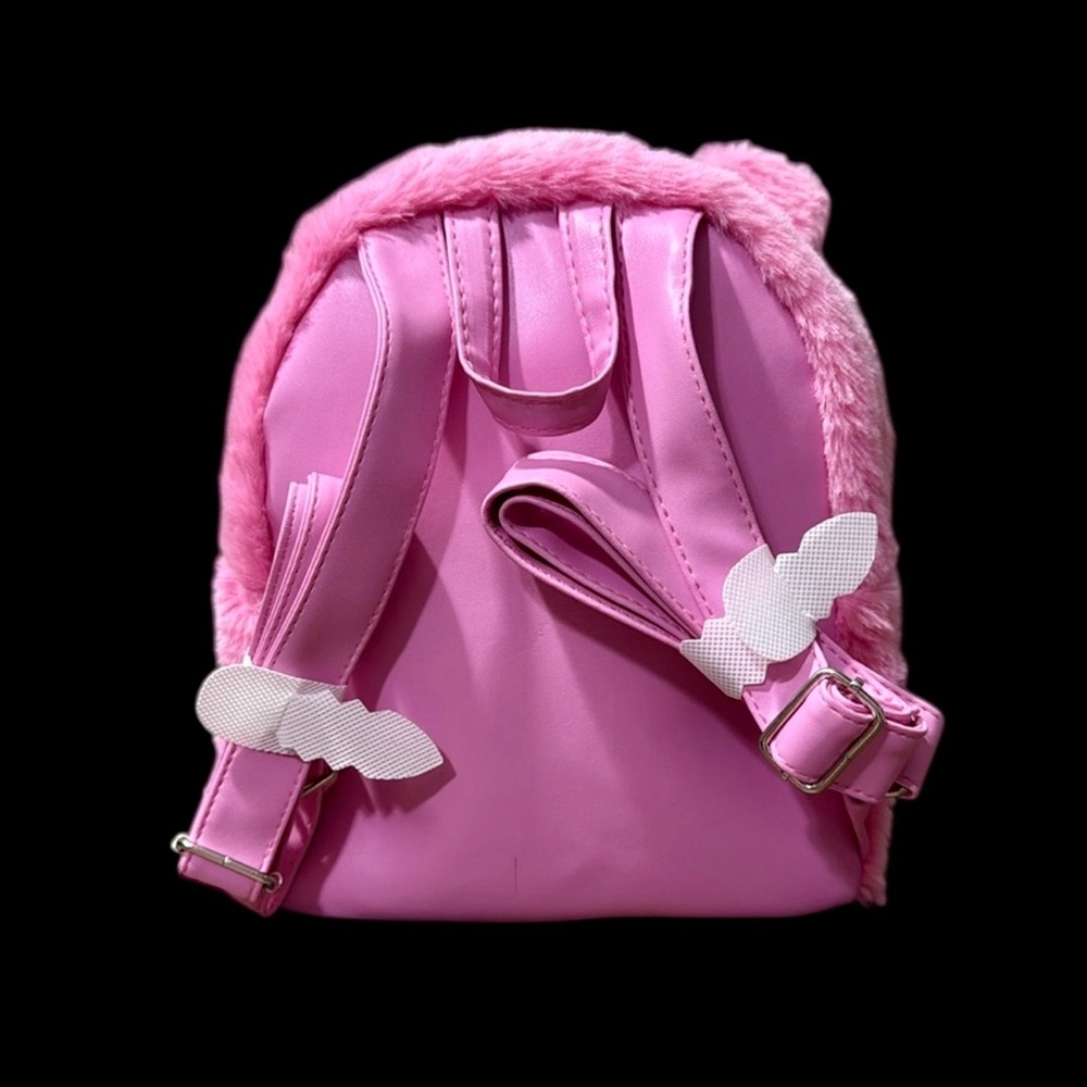 PRICE IS FIRM - Love-a-Lot Care Bear Mini Fuzzy Faux Fur Backpack - Picture 5 of 8